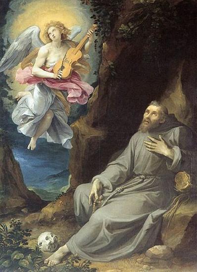 GIuseppe Cesari Called Cavaliere arpino St Francis Consoled by an Angel oil painting picture